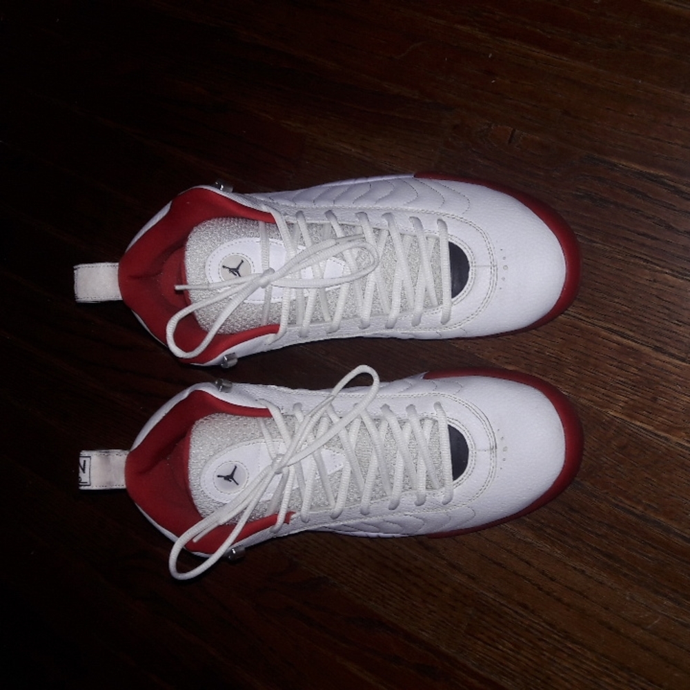 Jordan jumpman size 12 white and red